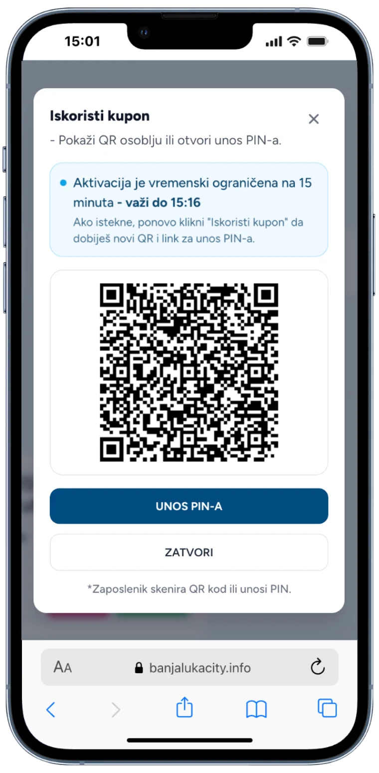QR kod za aktivaciju