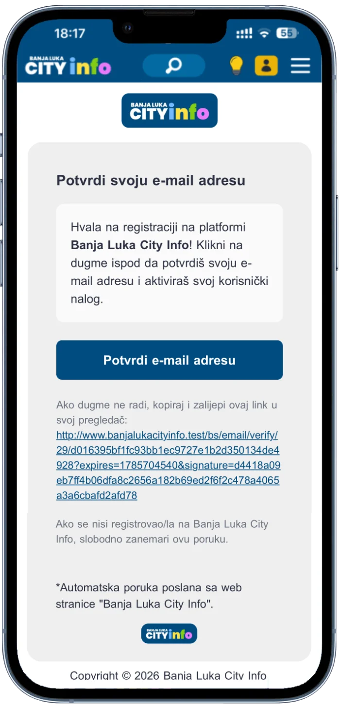 Potvrđivanje e-mail adrese