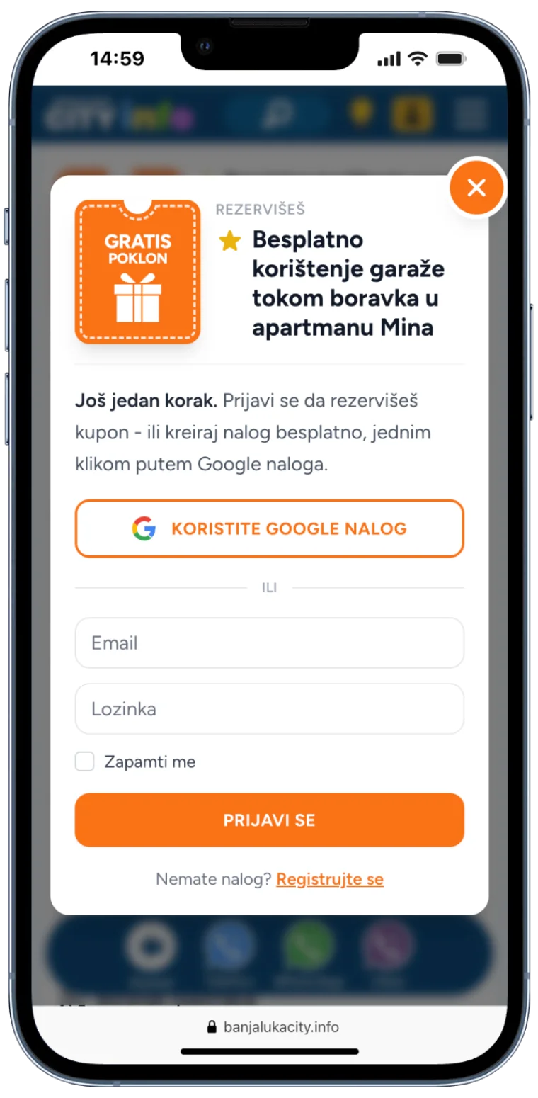 Prijava na nalog